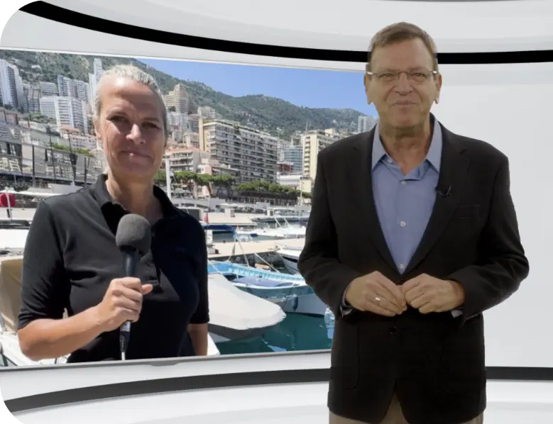 Embaixadores da campanha GP de Vendas New City Sérgio Maurício e Mariana Becker