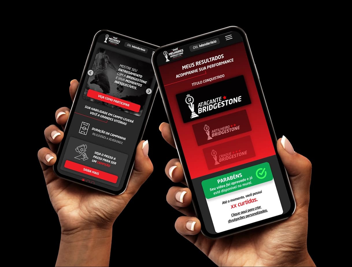 site responsivo desktop e mobile para campanha de incentivo Melhores Bridgestone