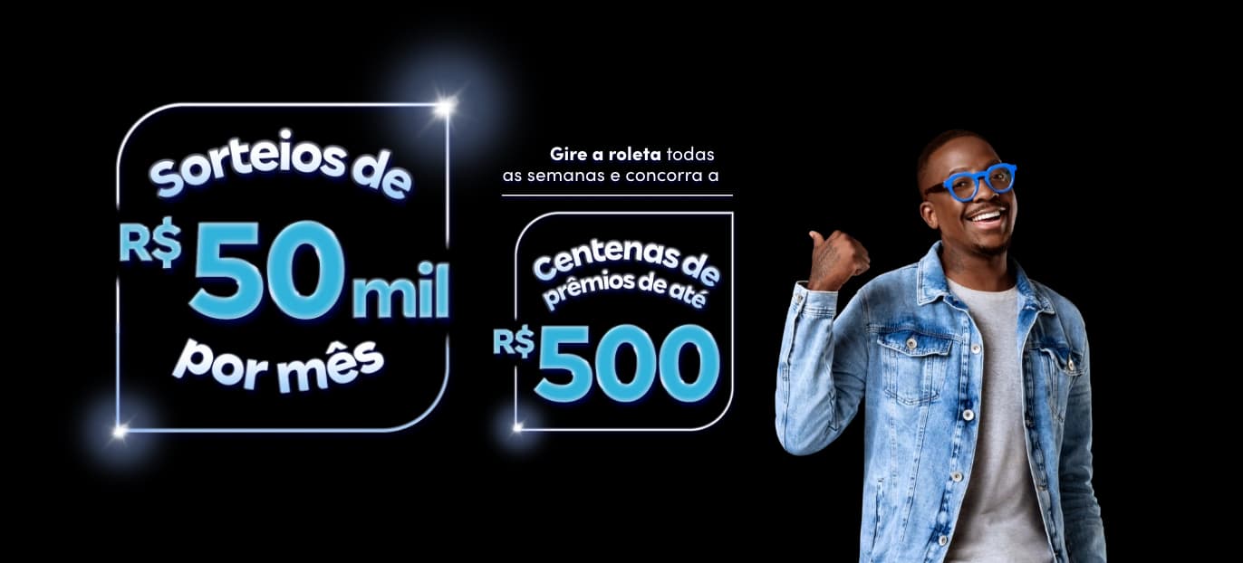 Influenciador e músico Mumuzinho como garoto propaganda da Promoção Com o BV eu Sou Feliz apresentando sorteios de R$ 50 mil por mês e Centenas de prêmios de até R$ 500