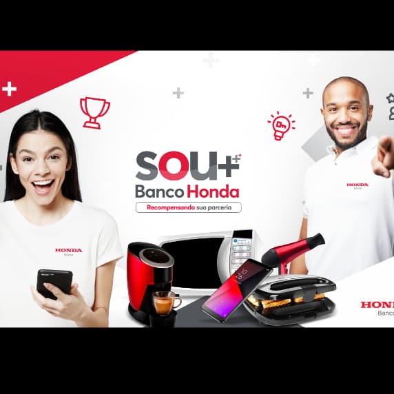 Key Visual case campanha de incentivo Sou Mais Banco Honda 2022. Mecânica Vendeu, Ganhou